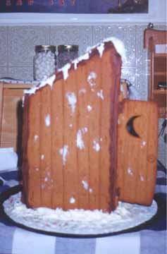 The Gingerbread Outhouse Before the Burning