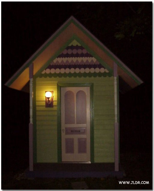 This Outhouse is Lighted at Night