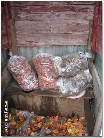 Food for the deer is kept inside this Outhouse!