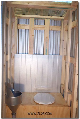 Interior Shot of The Relief Station Metal Outhouse