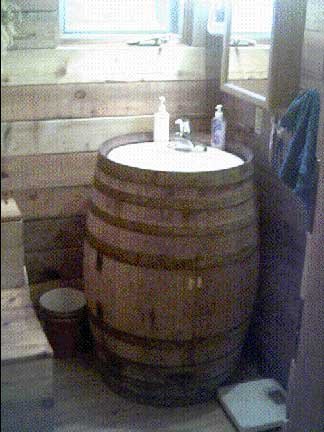 What else is in the indoor outhouse?