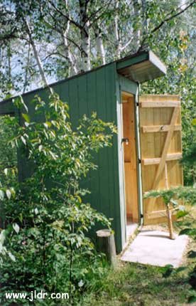 Side view of the Alberta Canada Outhouse