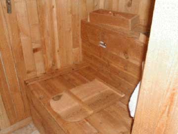 Indoor Outhouse with Hole Cover Down