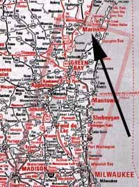 Map showing Wisconsin & Michigan (21 Kb)