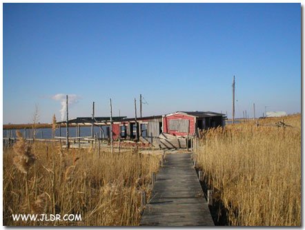 Commercial crabber's cabin with the indoor home made toilet in Bayside, on the Delaware River