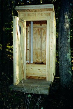 Inside the New Outhouse (Notice the Vent Stack)