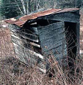 View of Left Front of NH 1800's Outhouse