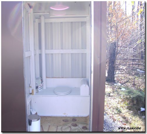 Inside of the Outhouse made from metal roofing