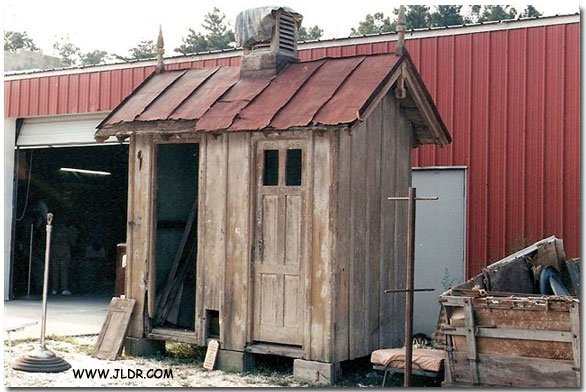 The old outhouse before being rebuilt